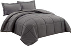 Chezmoi Collection 2-Piece Down Alternative Comforter Set (Twin, Gray)