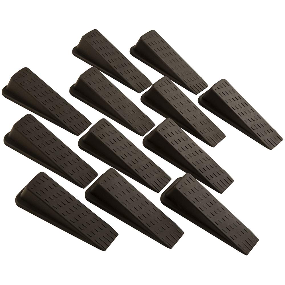 Softtouch Heavy-Duty Doorstop - Protect Walls & Surfaces, Brown (12 Pack)