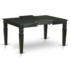 East West Furniture WEAB7-BLK-61 7 Piece Dinette Set Consist of a Rectangle Dining Room Table with Butterfly Leaf and 6 Baked Bean Faux Leather Parsons Dining Chairs, 42x60 Inch, Black
