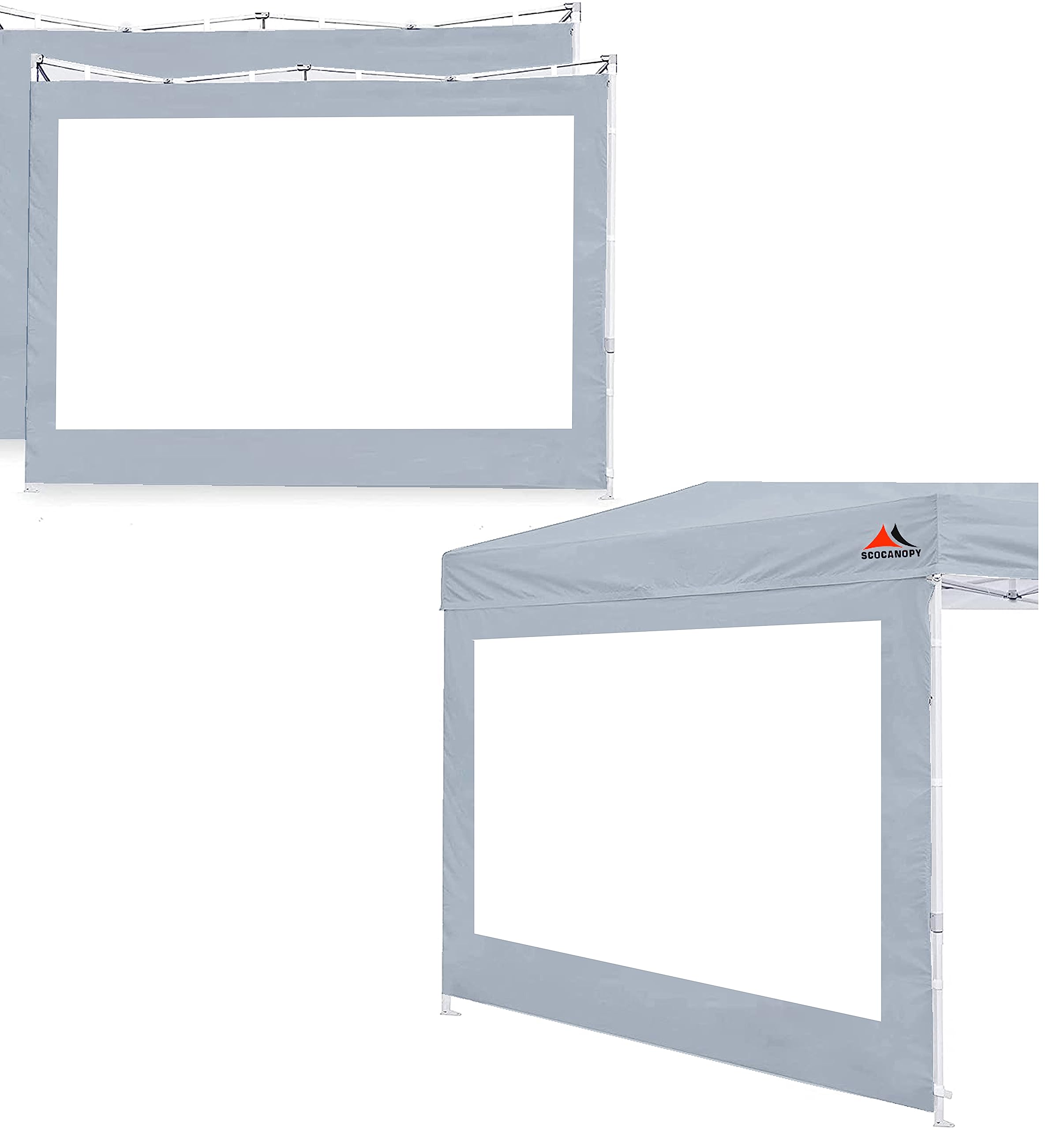 Scocanopy Clear Window Sidewall For 10X10 Canopy Frame, 3 Pack Sunwalls Only,(Gray)