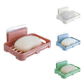 SpiderJuice 2Pc Multipurpose Self Adhesive No Drilling Wall Mount Self Draining Plastic Soap Holder Tray Dish Rack Stand for Bat
