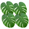 KUUQA 60 Pcs Large 13 Tropical Leaves Artificial Green Monstera Leaves Palm Leaf for Luau Party Hawaiian Aloha Tiki Theme Safari