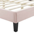 Modway MOD-6914-PNK Sienna Performance Velvet Full Platform Bed, Pink