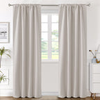 H.Versailtex Blackout Curtains Thermal Insulated Window Treatment Panels Room Darkening Blackout Drapes For Living Room Back Tab/Rod Pocket Bedroom Draperies (2 Panels, Stone, 42 X 84 Inch)