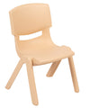 EMMA + OLIVER 2 Pack Natural Plastic Stackable School Chair with 10.5 H Seat, Preschool Chair