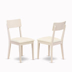 East West Furniture AVAD7-LWH-LC 7 Piece Dining Table Set Consist of an Oval Dining Room Table with Butterfly Leaf and 6 Faux Leather Upholstered Chairs, 42x60 Inch, Linen White