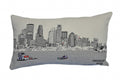 HomeRoots Cream 24' White Minneapolis Daylight Skyline Lumbar Decorative Pillow