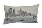 HomeRoots Cream 24' White Minneapolis Daylight Skyline Lumbar Decorative Pillow