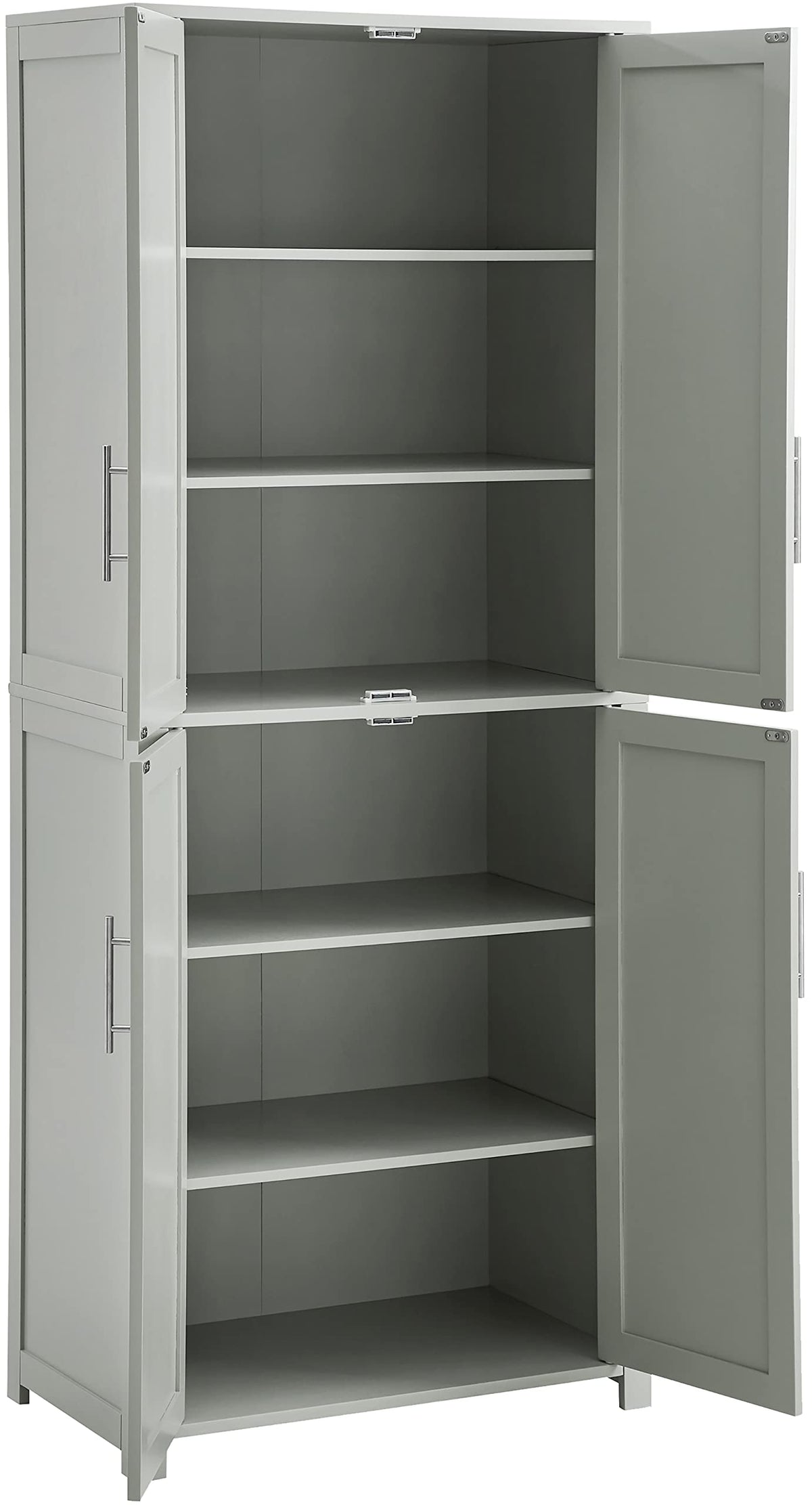 Crosley Furniture Savannah Tall Pantry Storage Cabinet with Shelves, Kitchen, Dining, or Laundry Room, Gray