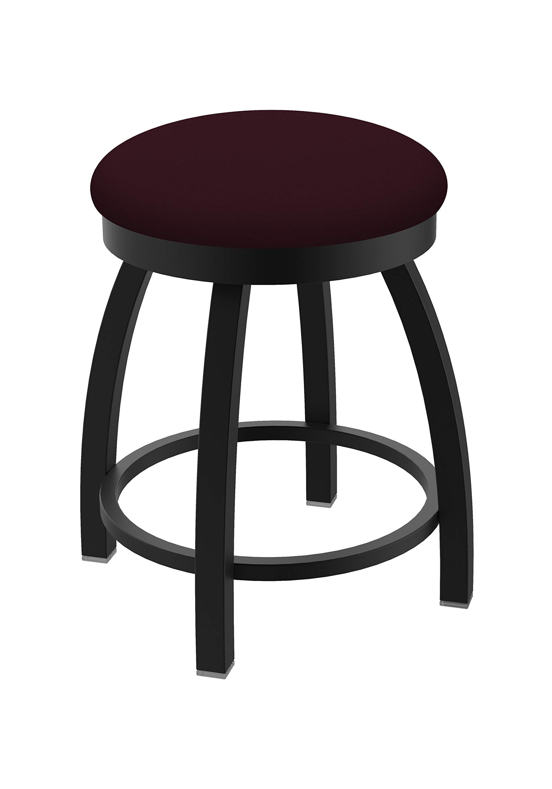 802 Misha 18 Swivel Vanity Stool with Black Wrinkle Finish and Canter Bordeaux Seat