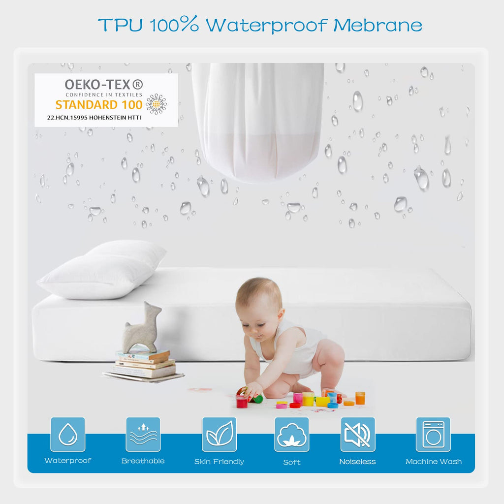 Grt 1 Pack 100% Waterproof Mattress Protector Cal King Size, Breathable & Noiseless Waterproof Mattress Cover Fitted Deep Pocket