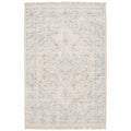 HomeRoots 509449 10 x 13 ft. Beige & Gray Oriental Hand Loomed Stain Resistant Rectangle Area Rug with Fringe