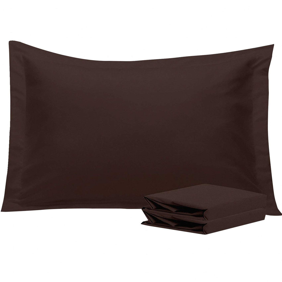 Ntbay 100% Brushed Microfiber Queen Pillow Shams Set Of 2, Super Soft And Cozy, Wrinkle, Fade, Stain Resistant 20X30 Inches Oxford Pillowcases, Dark Brown