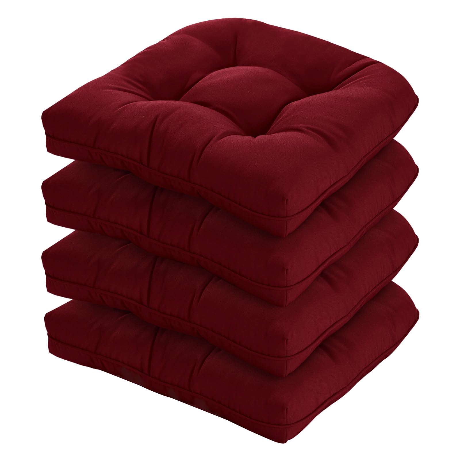 Homelysian 19X19 Outdoor Chair Cushions Set Of 4, Wicker Patio Furniture Cushions With Tufted Buttons, Thick Outdoor Seat Cushio