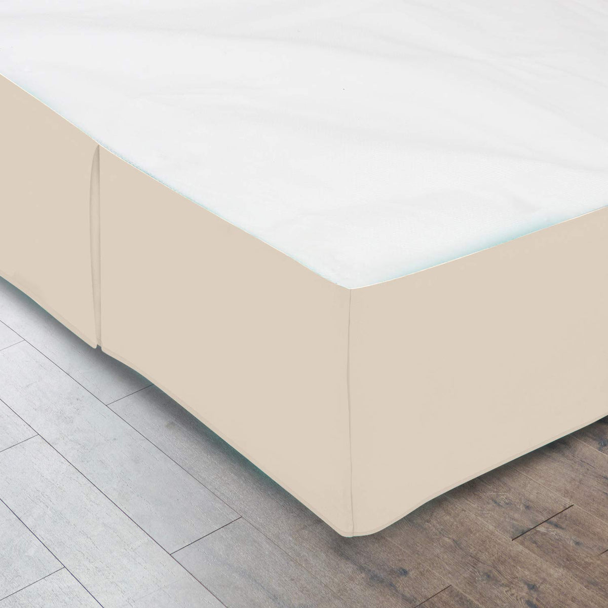 Nestl Cream Full Xl Bed Skirt - Full Xl Size Bed Skirt 14 Inch Drop - Brushed Microfiber Bed Skirts - Hotel Quality Pleated Bed Skirt - Shrinkage & Fade Resistant