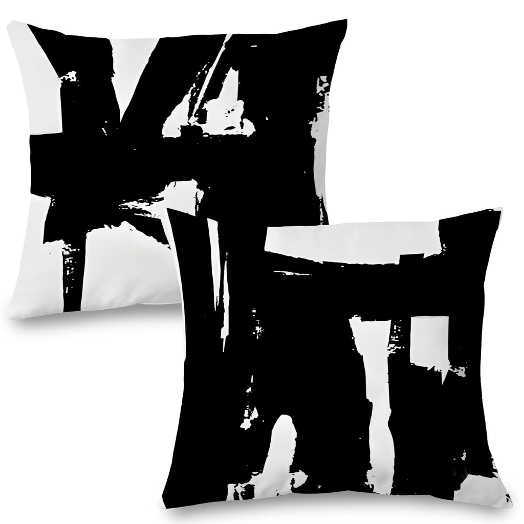 Supwhd Black And White Pillow Covers, Black And White Pillows Cover 24X24, Black And White Throw Pillows Cover Set Of 2, Black A