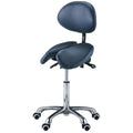Master Massage Berkeley Ergonomic Saddle Stool with Backrest, Adjustable Split-Seat Design, Hydraulic Swivel Rolling Chair for P
