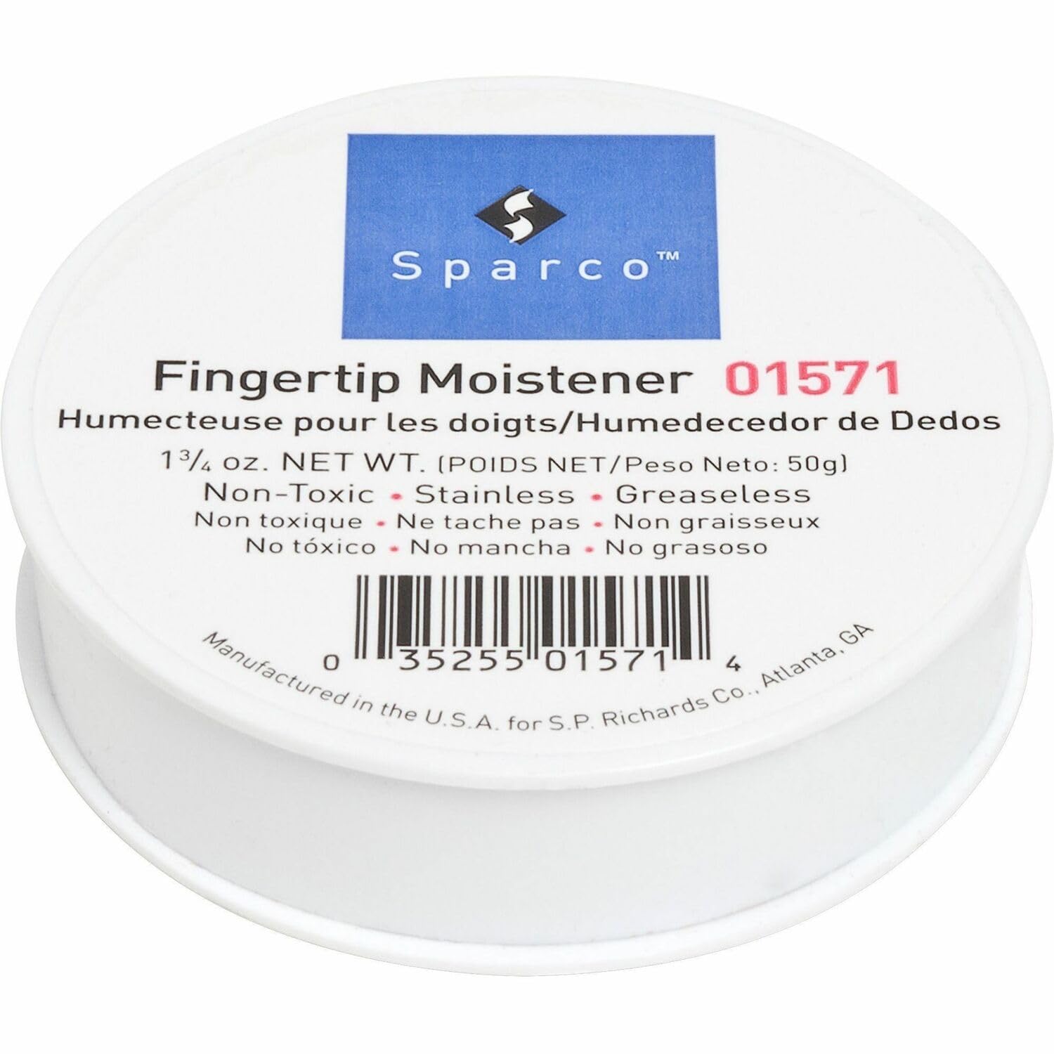 Sparco 01571 Fingertip Moistener, Nonskid Back, 1-3/4 Oz.