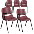 5 Pk. HERCULES Series 880 lb. Capacity Burgundy Ergonomic Shell Stack Chair