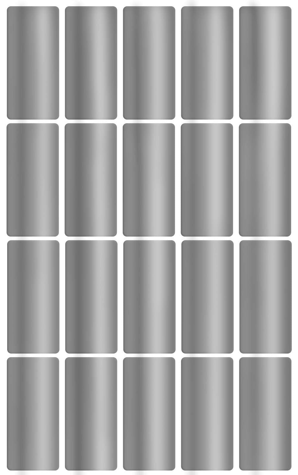 Royal Green Rectangular Silver Foil Label Stickers Craft Adhesive Rectangles 40Mm X 19Mm (1.57 Inch X 0.75) Great For Envelope S