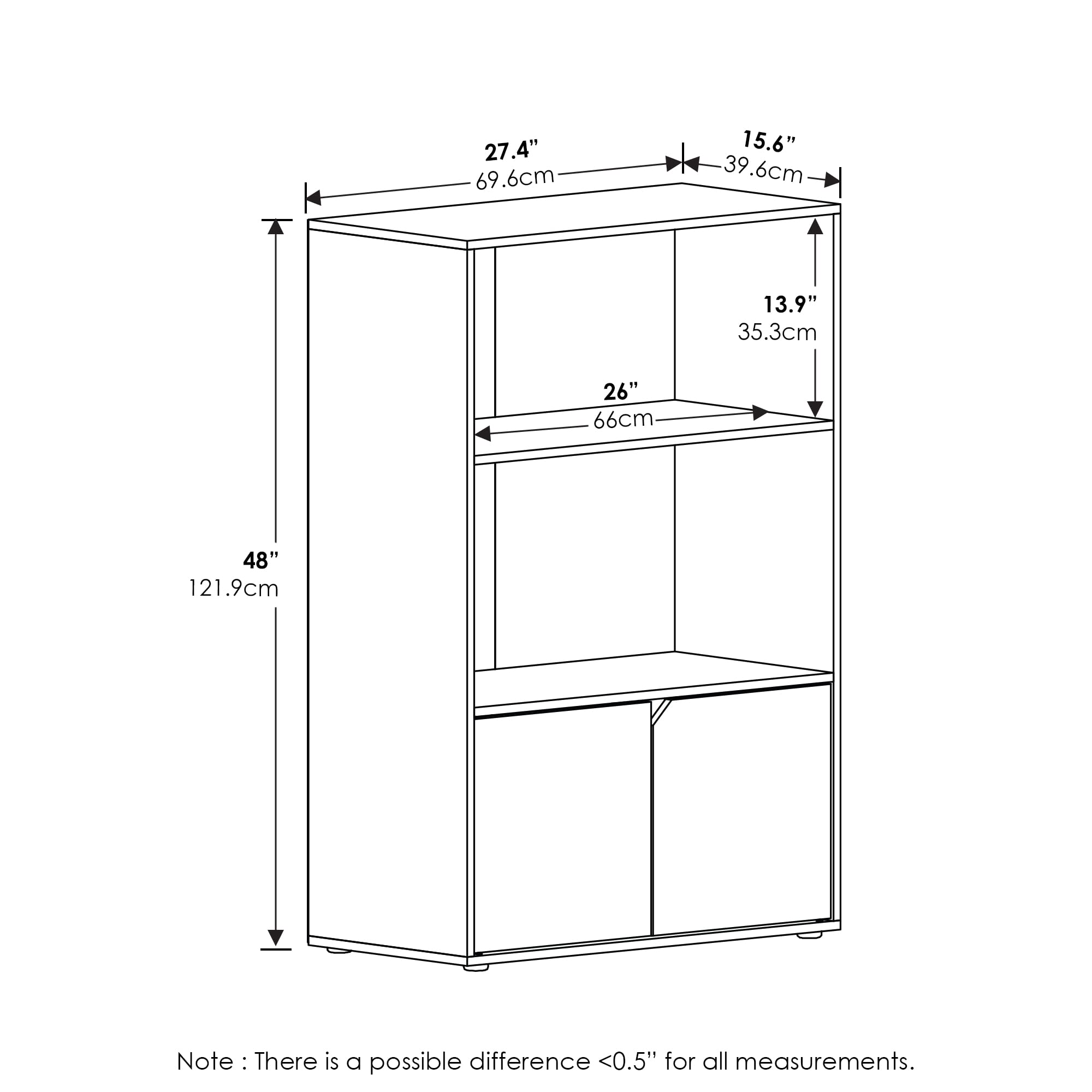 Furinno Jaya Kitchen Storage Shelf with Cabinet, French Oak Grey