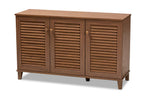 Baxton Studio Coolidge Contemporary Wood 8-Shelf Shoe Cabinet In Walnut Brown