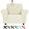 Znsayotx Super Stretch Chair Slipcover (31'-46'), New Striped Sofa Chair Covers For Living Room, Dogs Pet Friendly Anti-Slip Chair Protector Spandex Armchair Slipcovers (Beige, Chair)
