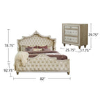 Coaster Antonella California King Bed 4-Piece Set, Ivory/Camel