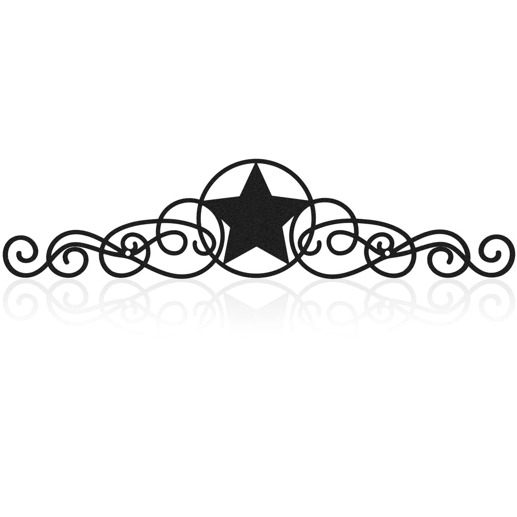 LEIFIDE Metal Star Decor Scroll Wall Decor Black Metal Wall Decor Rustic Metal Star Wall Decor Country Star Decorations for Home