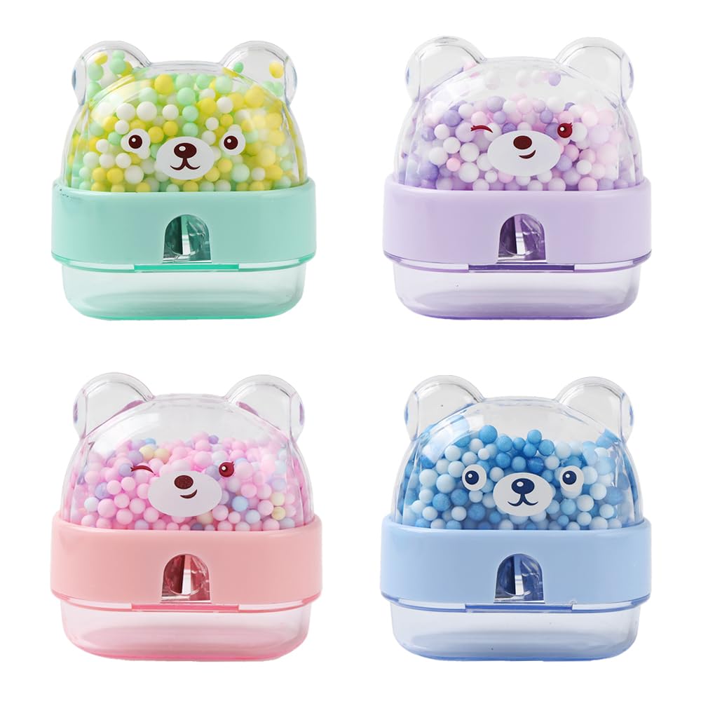 Shidxib 4Pcs Cute Bear Sharpener Single Sharpener Cute Stationery Manual Sharpener Back To Supplies