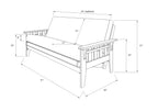 Kodiak Furniture Tucson Full Size Futon Set in Rustic Walnut Finish with Storage Drawers, Marmont Thunder