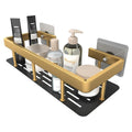 Gold Aluminum Bathroom Shelf for Wall | Large Capacity Wall Mounted Adhesive Bathroom Organizer | Rust Proof Storage Rack for Sh