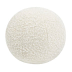 Luna 12' Round Sphere Accent Ball Throw Pillow, Ivory White Boucle