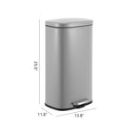 Happimess Hpm1011D Curtis 8-Gallon Step-Open Trash Can, Fingerprint Resistant, Modern, Minimalistic For Home, Kitchen, Laundry R