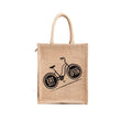 Dashomes Lunch Box Jute Bag With Zip & Bottle Holder, Tiffin Bags For Office Men & Women|For Outing & Travelling (Design 9)
