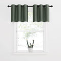 Nicetown Blackout Valance Curtains Room Darkening, Short Kitchen Curtain Valances, Grommet Top Window Curtains Topper Tiers For Bedroom/Living Room/Basement(2 Panels, 42X18 Inches, Dark Mallard)