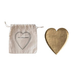 Creative Co-Op Decorative Hammered Brass Heart Shaped Dish, 5'' L x 4'' W x 0'' H