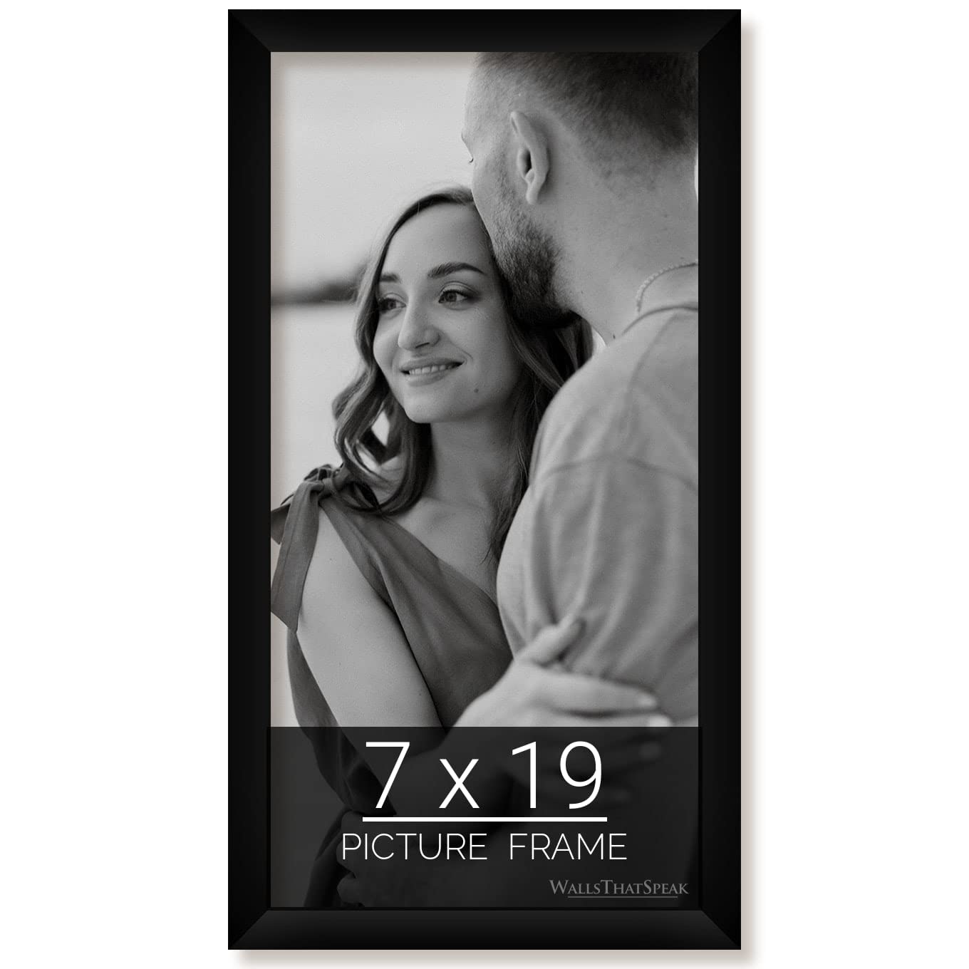 wallsthatspeak 7x19 Black Picture Frame for Puzzles Posters Photos or Artwork