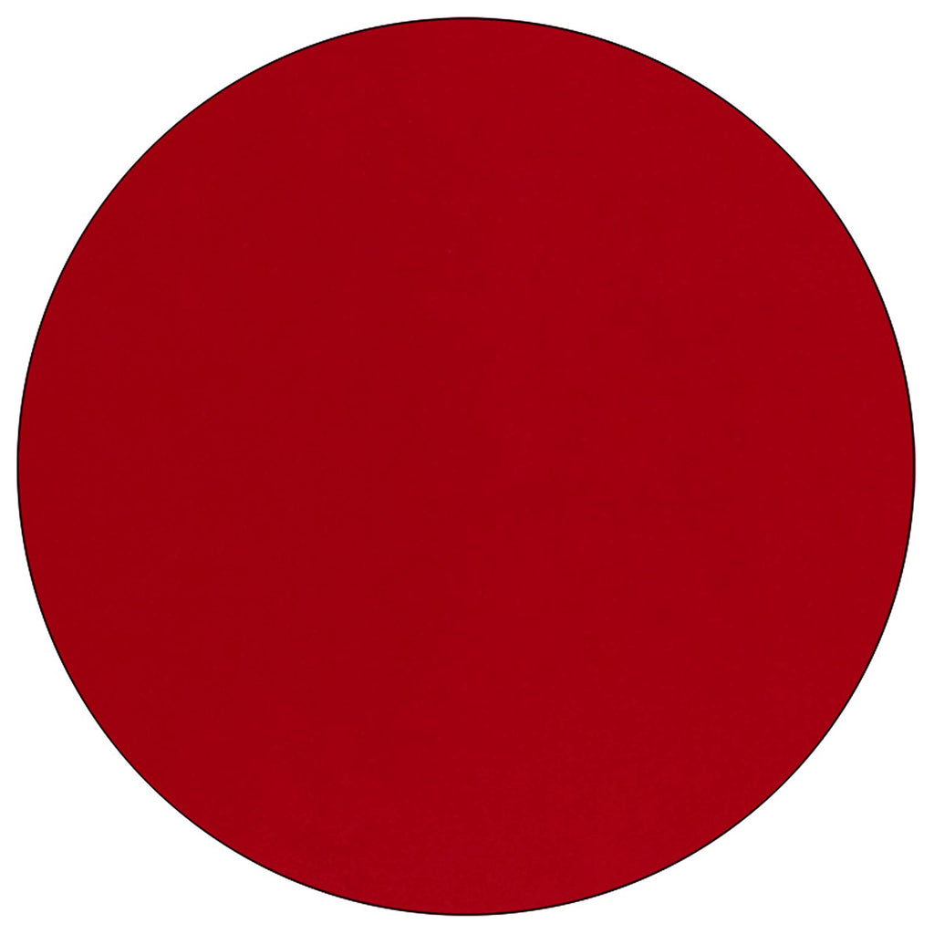 Flash Furniture Wren Mobile 42'' Round Red Thermal Laminate Activity Table - Height Adjustable Short Legs