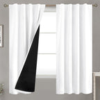 Bgment Pure White 100% Blackout Curtains 63 Inches Long With Thermal Insulated Liner, Rod Pocket And Back Tab Double Layer Full Room Darkening Window Curtain For Bedroom, 2 Panels, Each 38 X 63 Inch