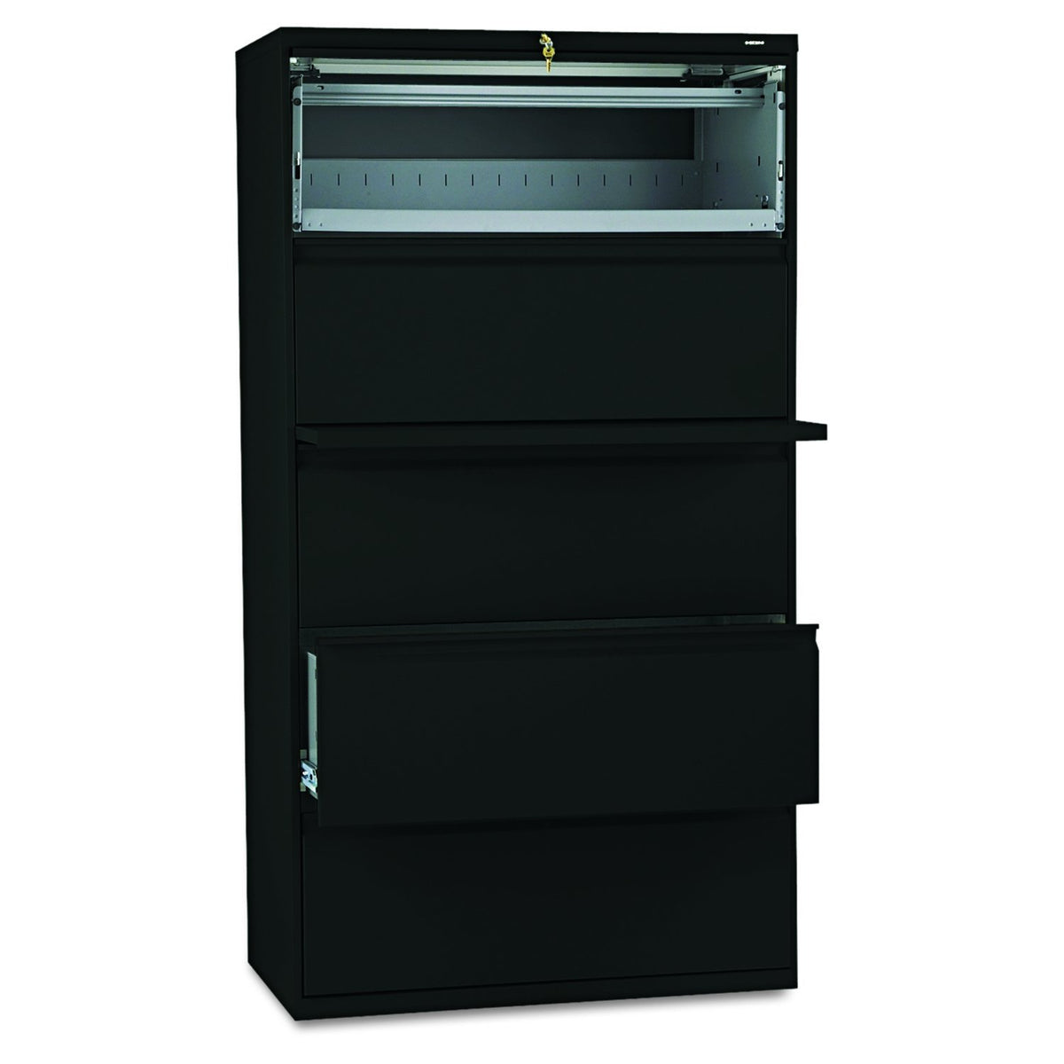 Hon 5-Drawer Lateral File W/Lock-5-Drawer Lateral File W/Lock, 36"X19-1/4"X67", Black