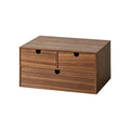 WOAWO 2Tier Wooden Desk Organizer with 3 Drawers, Walnut Finish
