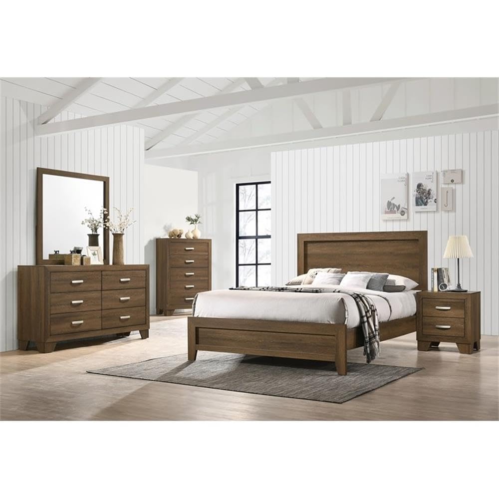 Acme Miquell Composite Wood 5-Drawer Bedroom Chest in Oak