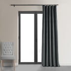 Hpd Half Price Drapes Signature Velvet Thermal Blackout Curtains For Living Room 84 Inch Long (1 Panel) Rod Pocket Insulated Blackout Curtains For Bedroom Window Curtains, 50W X 84L, Natural Grey
