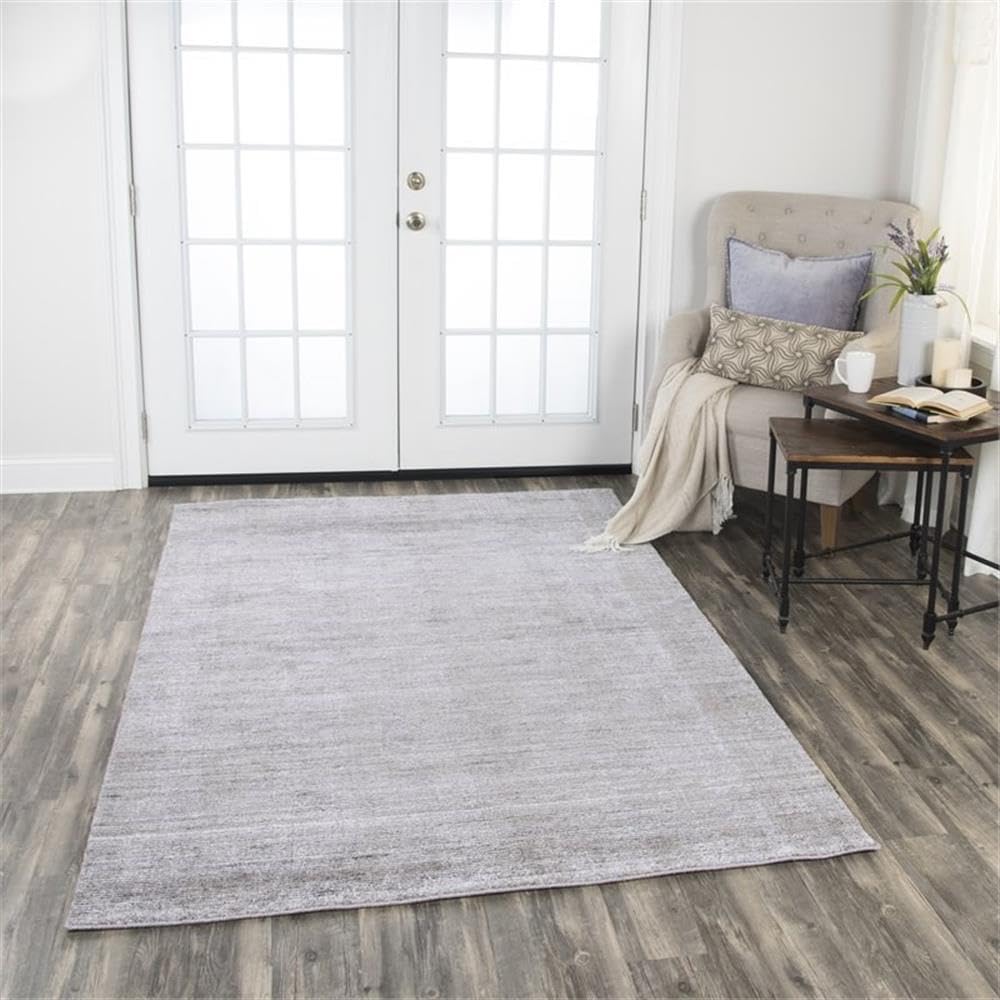 Rizzy Home Alora Decor Demure 5' X 8' Solid Gray/Gray Hand-Loomed Area Rug