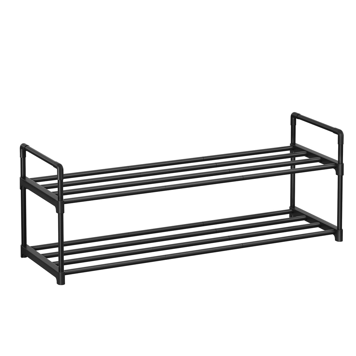 SONGMICS Shoe Rack, 2 Tier Shoe Organizer, Metal Shoe Storage Shelf for 10 Pairs of Shoes, Easy to Assemble, Entryway, Black ULS
