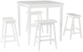 Acme Gaucho 5 Piece Counter Height Dining Set in White