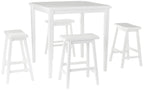 Acme Gaucho 5 Piece Counter Height Dining Set in White