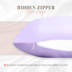 Elegant Comfort Silky And Luxurious 2-Piece Satin Pillowcase Set For Healthier Skin And Hair, Hidden Zipper Closure And Beautifully Packaged, Satin Pillowcase Set, King, Lilac
