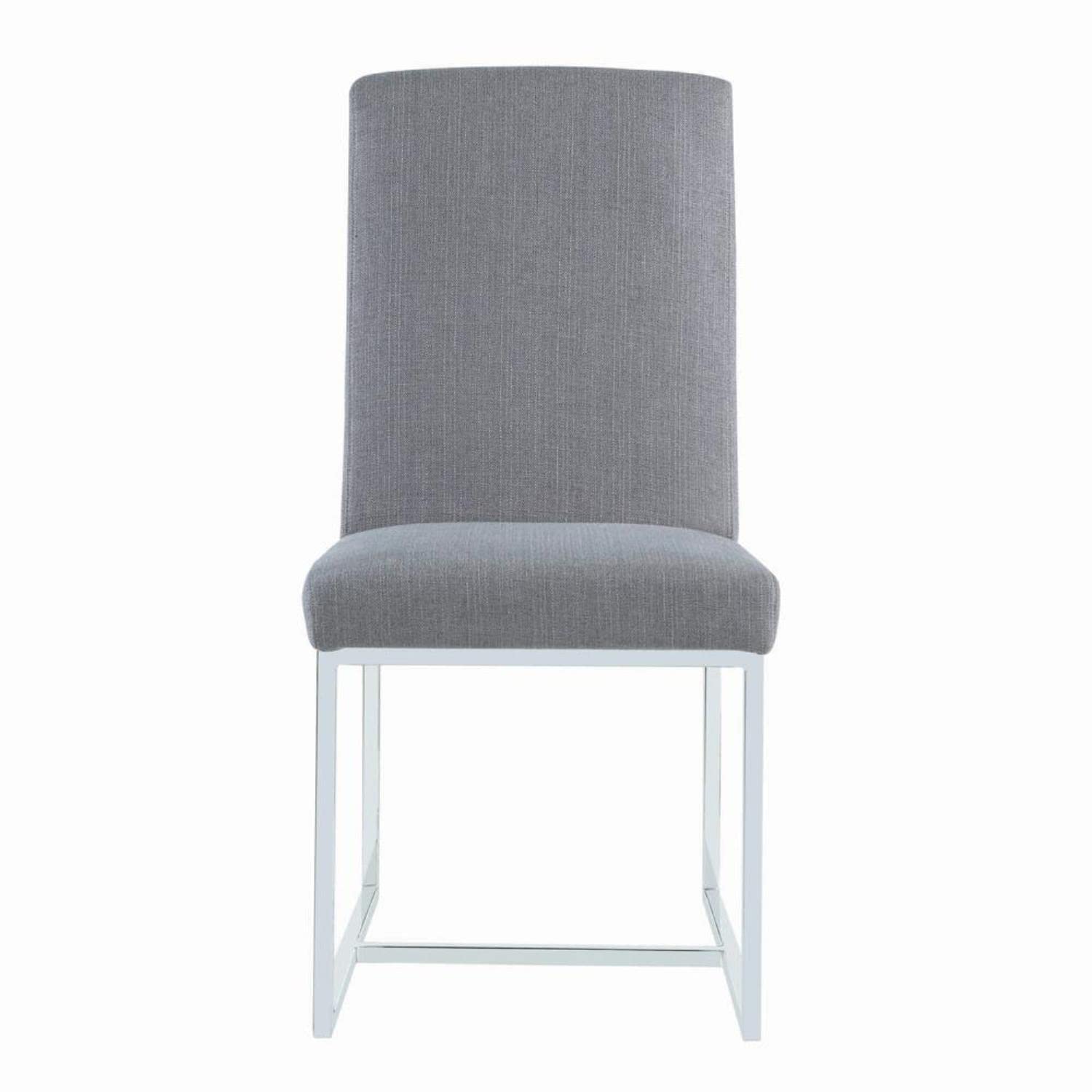 Jackson Floating Dining Chairs Grey and Polished Chrome (Set of 2) 107143